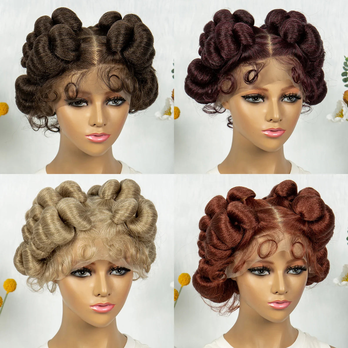 Knotless Box Braids Bantu Wig | Full Lace African Braiding