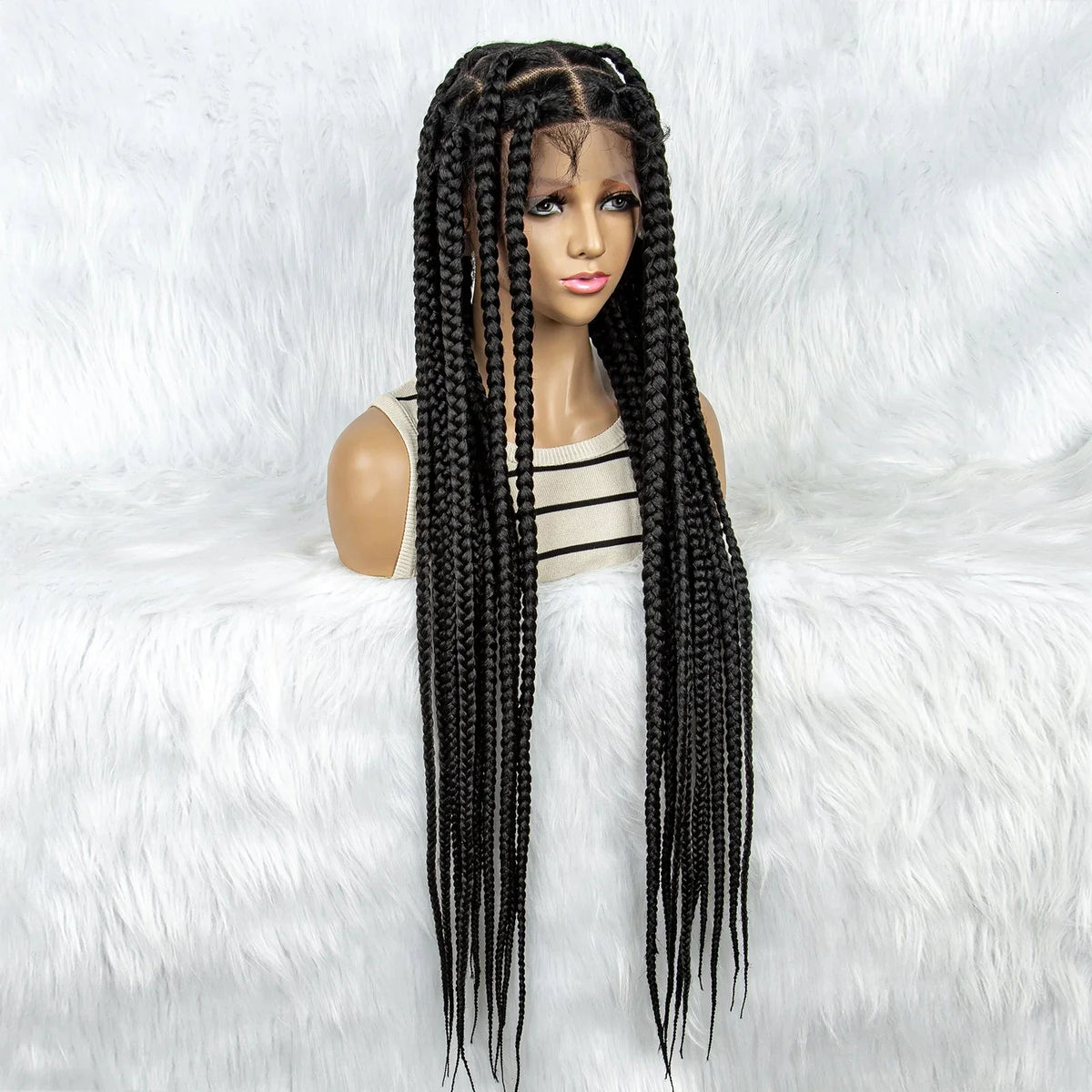HD Lace Knotless Square Box Braids Wig | Full Lace | Baby Hair | Black Women