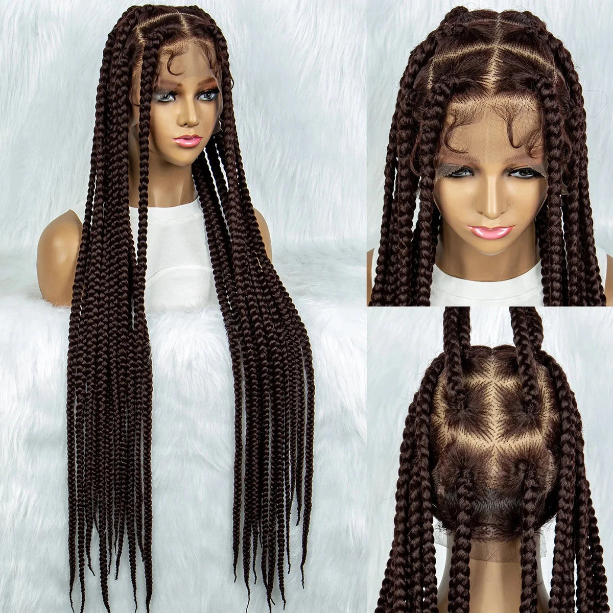HD Lace Knotless Square Box Braids Wig | Full Lace | Baby Hair | Black Women