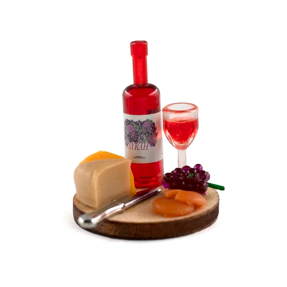 1/12 Doll House Miniature Cake Wine Dish Simulation Food Drinks Model Toys for Mini Scene Decoration Dollhouse Diy Accessories