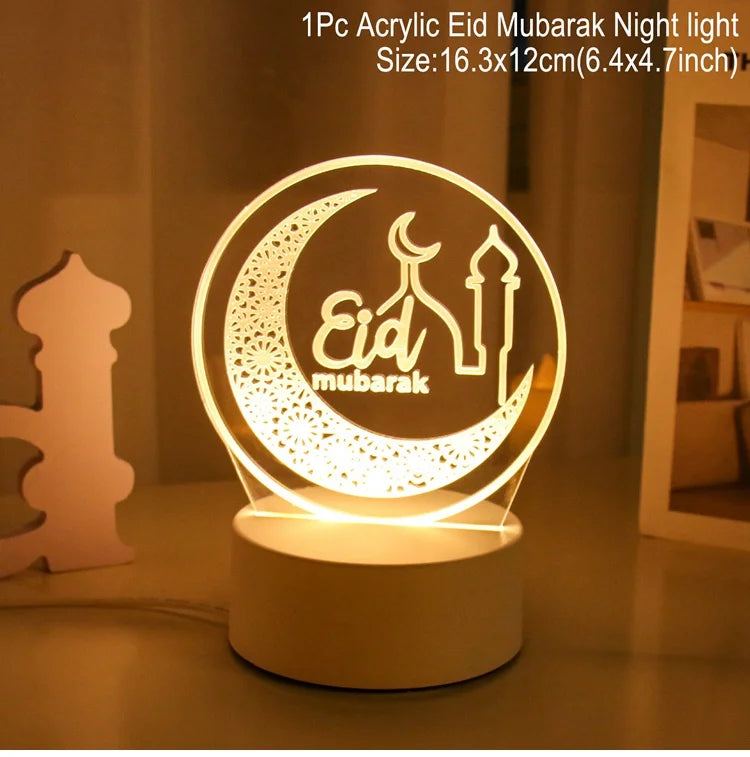 EID Night Light Mubarak Ramadan Decoration For Home 2025 Islamic Muslim Party Decor Ramadan Kareem Happy Eid Al Adha Ramadan