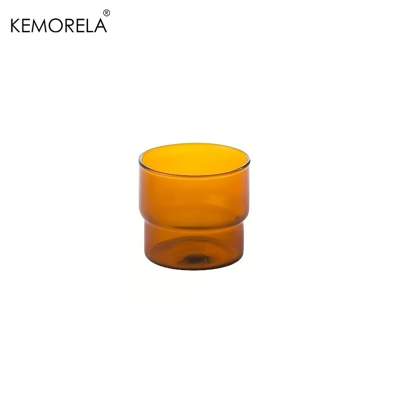 KEMORELA 290ML Glass Cup Coffee Mug Origami Style Heat Resistant Vintage Drinkware Smoothie Shot Transparent Wine Ice Beer