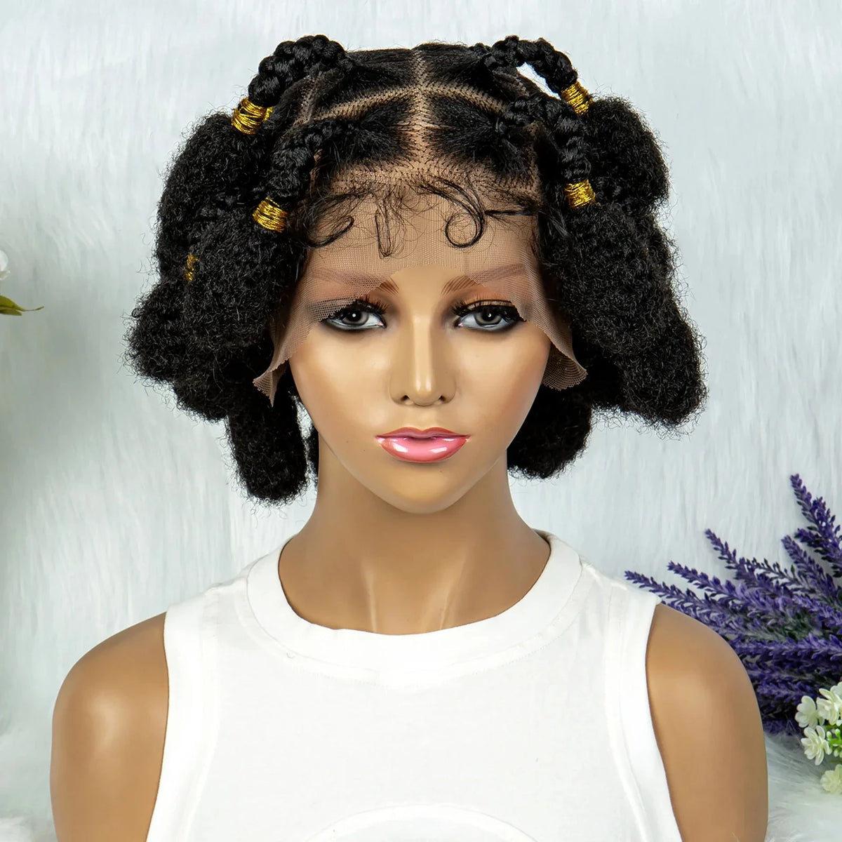 KIMA HD Full Lace Bantu Knot Braids Wig | Knotless Box Braids