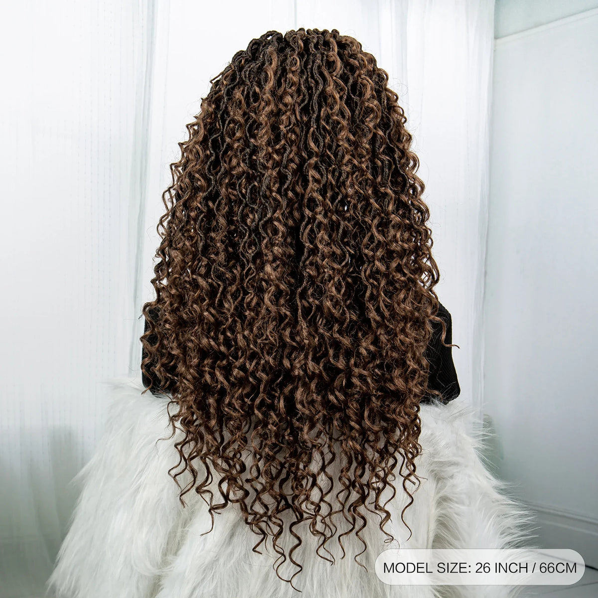 Burgundy 26" 99J Knotless Box Braids Wig | Curly Ends | Faux Locs | Swiss Lace Front | Braided Wigs for Black Women