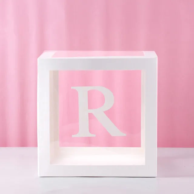 Birthday Balloon Boxes For Party Decorations 1st Happy Birthday Balloon Blocks Decor with ONE Letter Boy Girl Baby Shower Decor