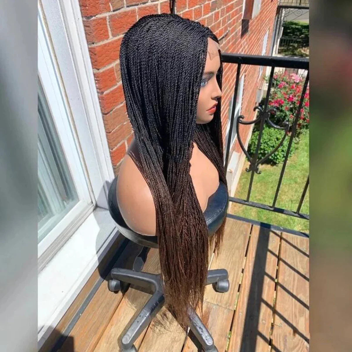 Ombre Blonde Knotless Box Braided Wig | Full Lace Braids Wig | Senegalese Twist, Passion Twist, Faux Locs Styles Available | Kanekalon Hair