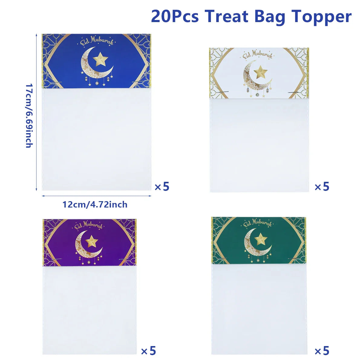 Eid Mubarak Treat Bag Topper Candy Bag Ramadan Decorations For Home 2025 Islamic Muslim Party Decor Ramadan Kareem EID Al Adha