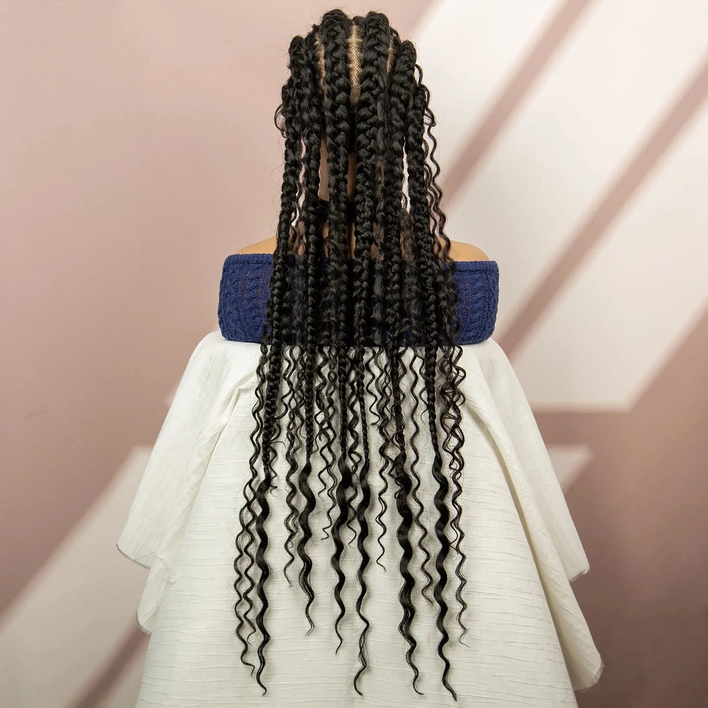 34" Cornrow Braided Wig | Full Lace | Baby Hair | Boho Braids | Kanekalon Synthetic