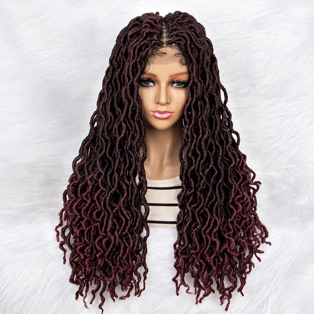 HD Transparent Lace Braided Wig with Lambswool Curls