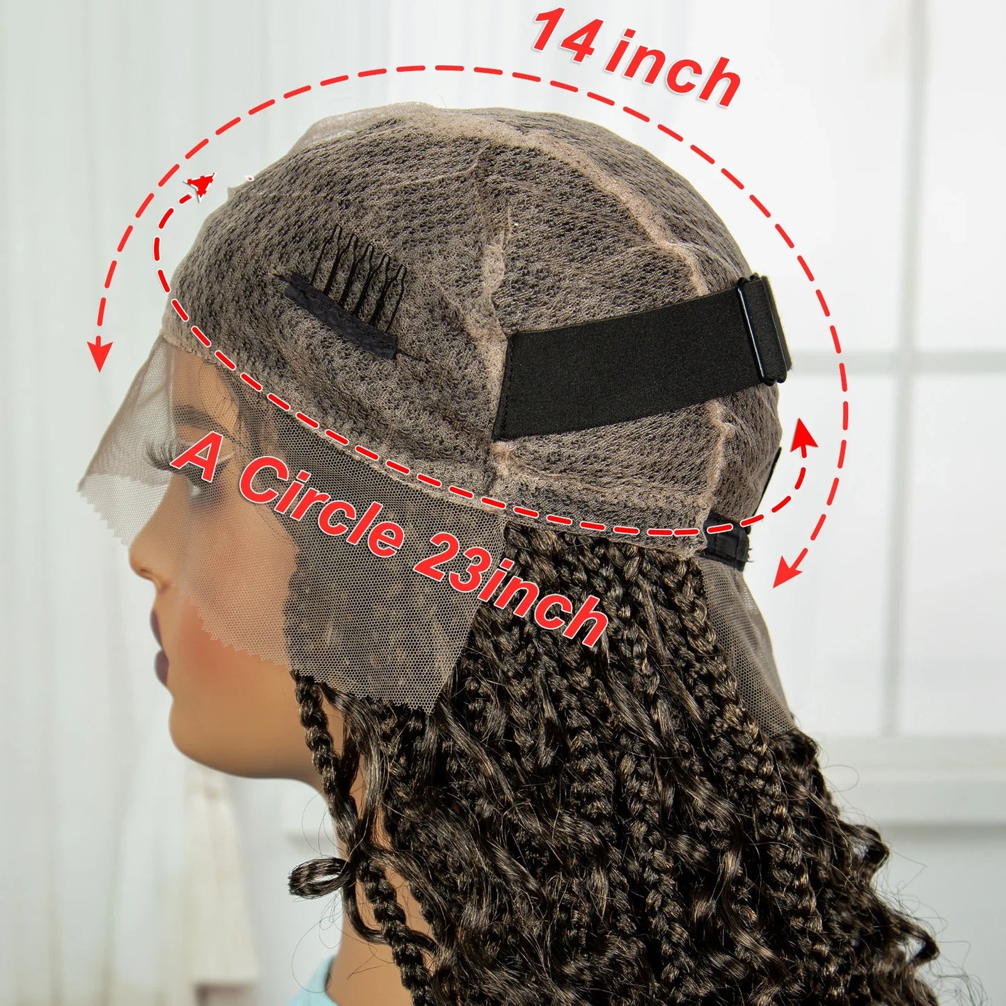 Ombre Knotless Braids Wig | Curly Ends | Full Lace | Baby Hair | Handmade