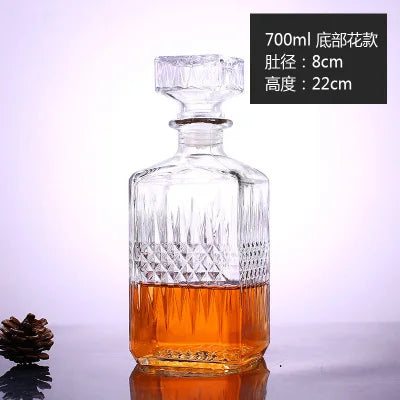 Novelty Design Multi Styles Barware Wine Glass Bottle 250-1000ml Lead-free Glass Whiskey Decanters for Liquor Scotch Bourbon