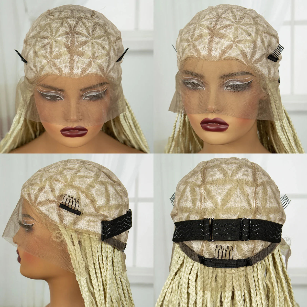 36" Ombre Boho Knotless Braids Wig | Curly Ends | HD Full Lace | Baby Hair