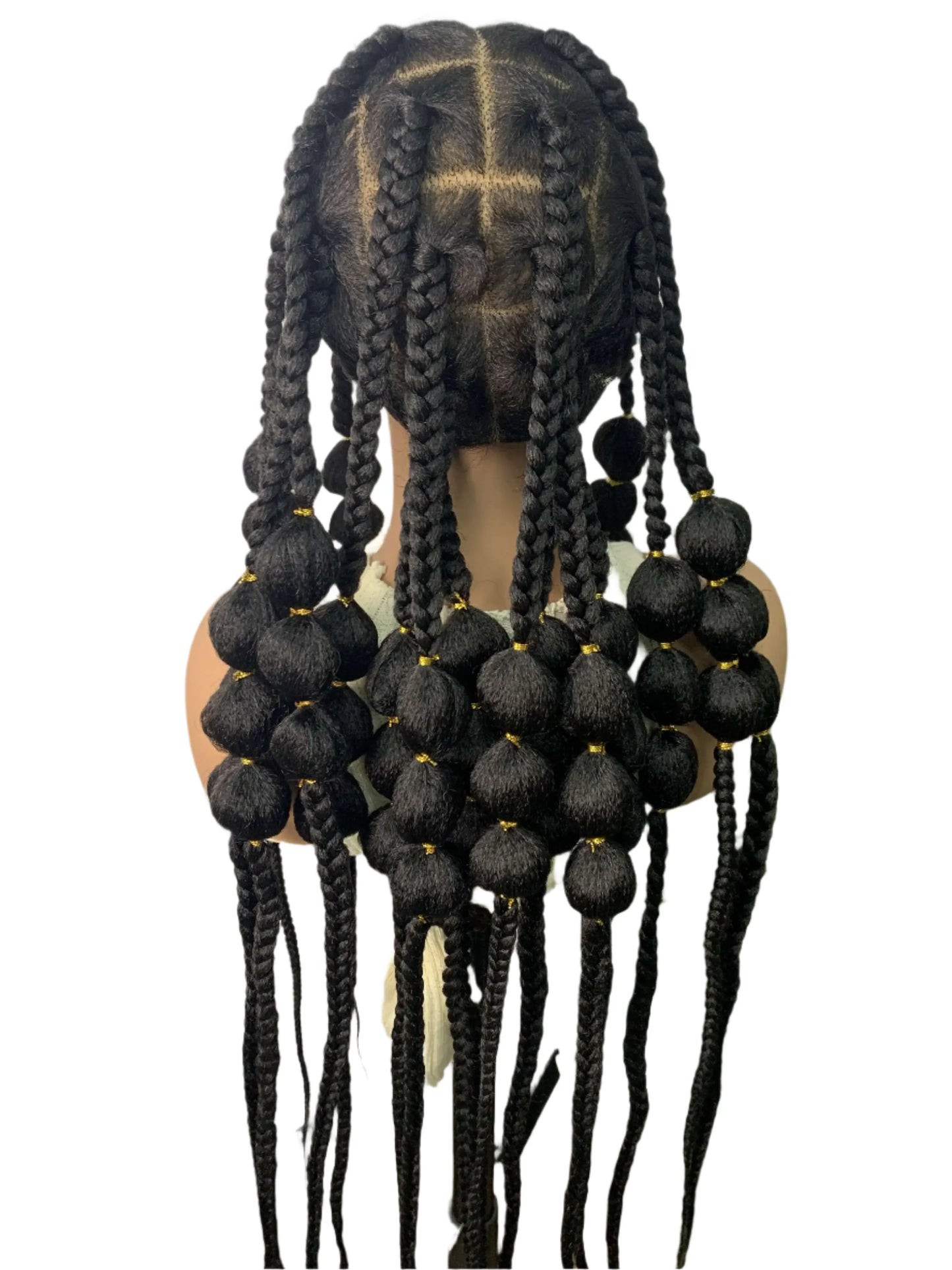 Natural 40 Inch Long Synthetic Full Lace Braided Wig | Handmade Knotless Bantu Braids Lace Wig with Baby Hair for Women