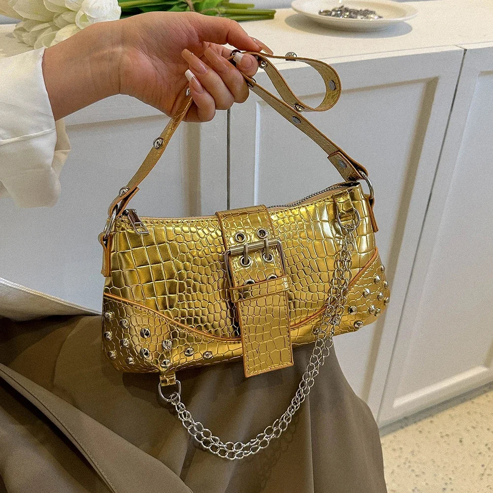 Fashion Women's Shoulder Bag | Y2K Armpit Bag & Luxury Design Pleated Underarm Bag (Solid Color Messenger Purse Hobos Handbags)