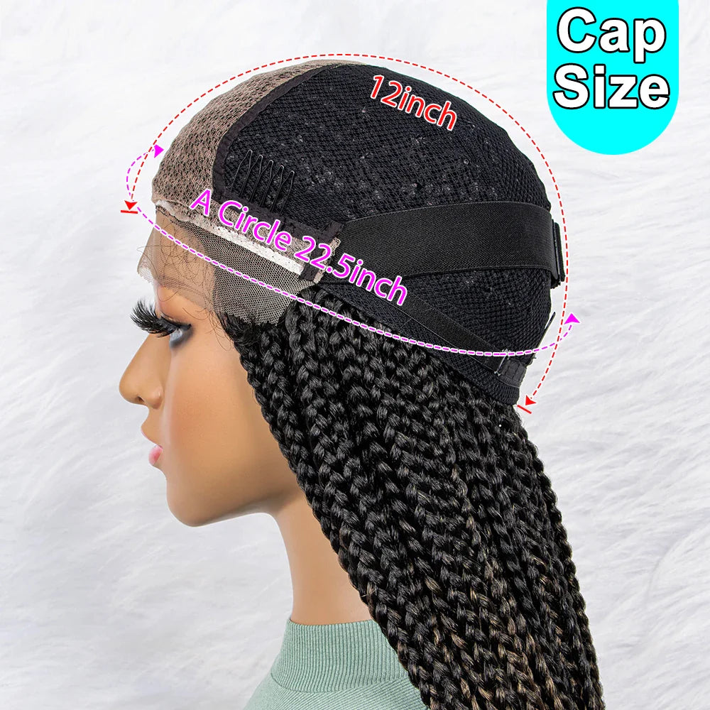 Gradient Water Wave Knotless Box Braids Wig | 9x6 Lace Front | Baby Hair