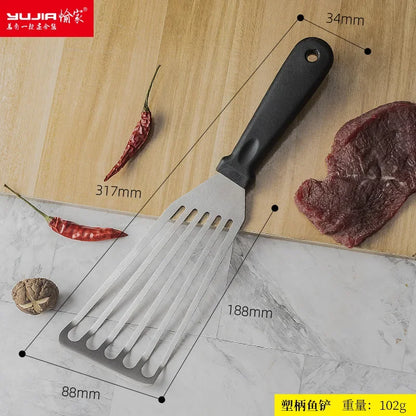 Stainless steel fish spatula kitchen frying spatula steak spatula teppanyaki tool eel spatula multipurpose spatula