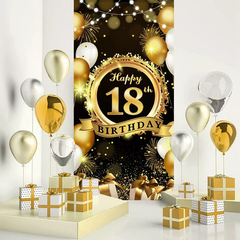 Happy Birthday Background 18 21 30 40 50 60 Birthday Party Decoration Birthday Banner Hanging Flag 30th Birthday Backdrop Decor