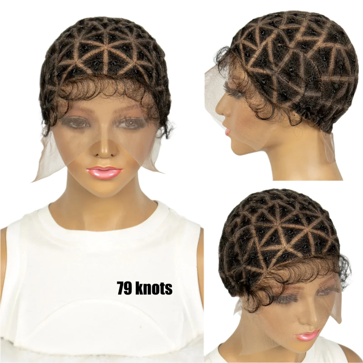 Kima Pre-Parting Double Lace Wig Cap for Boho Crochet Braids with Baby Hair