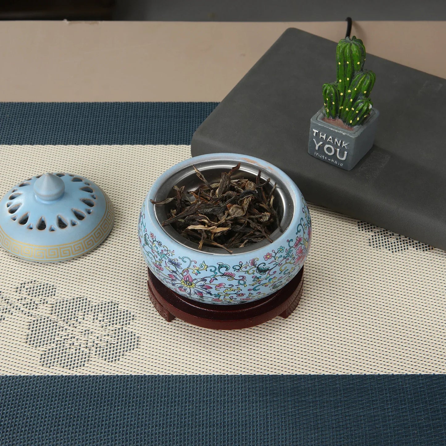Electronic Incense Burner Ceramic Essential Oil Burner Timing Adjustable Temperature Wax Melter Warmer with USB Plug