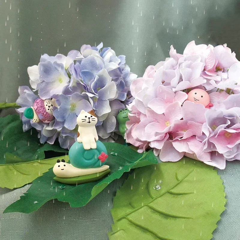 Cat Resin Decoration Crafts Rain Scene Frog Small for Desk Decoration Ornaments Craft Toys Collection Gifts Wholesales 2024 New
