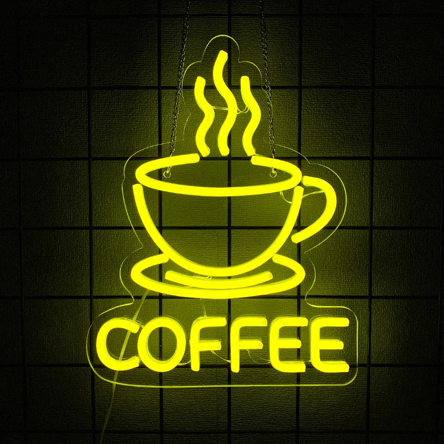 Coffee Led Neon Sign, Coffee Super Bright Sign, Usb Connection Powered, Suitable For Coffee Shop Front Desk Business Art Decor.