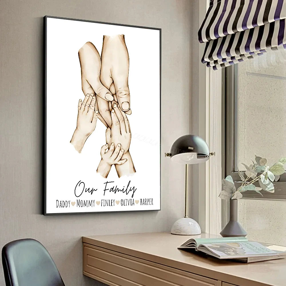 Family Art Project_custom Family Names Canvas Art - Minimalist Wall Decor For Home & Gifts Poster