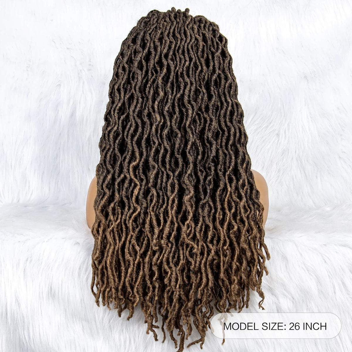 Knotless Box Braided Wig with Curly Ends & Baby Hair | Synthetic Lace Front Wig for Black Women