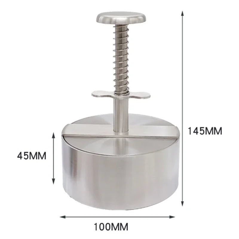 304 Stainless Steel Hamburger Meat Press Patty Maker Round Non-Stick Thickness Adjusted outdoor picnic Kitchen Beef Rice BBQTool