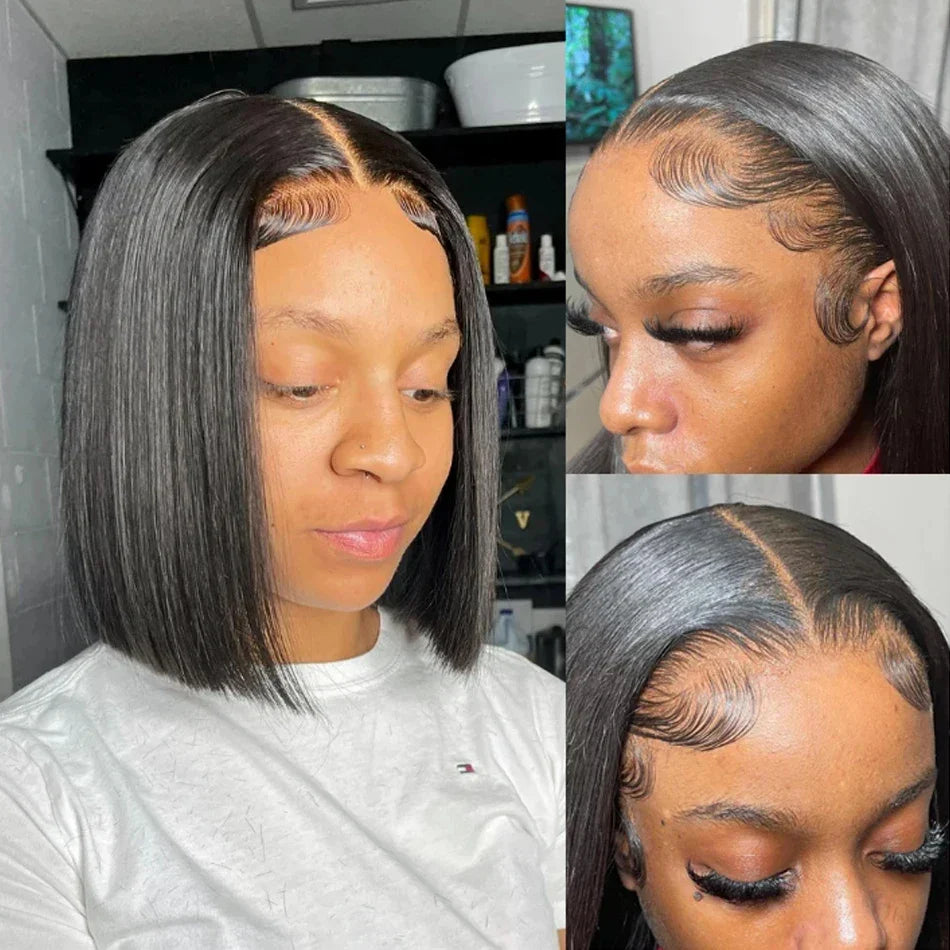 12A Bone Straight Bob Wig | Ready to Go | Glueless | Lace Frontal & Closure Options | Brazilian Remy Human Hair