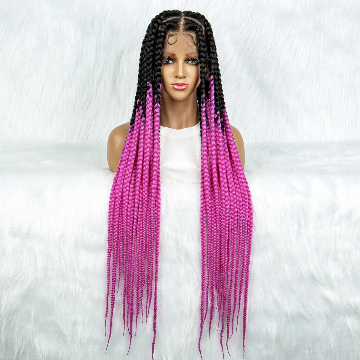 HD Lace Knotless Square Box Braids Wig | Full Lace | Baby Hair | Black Women