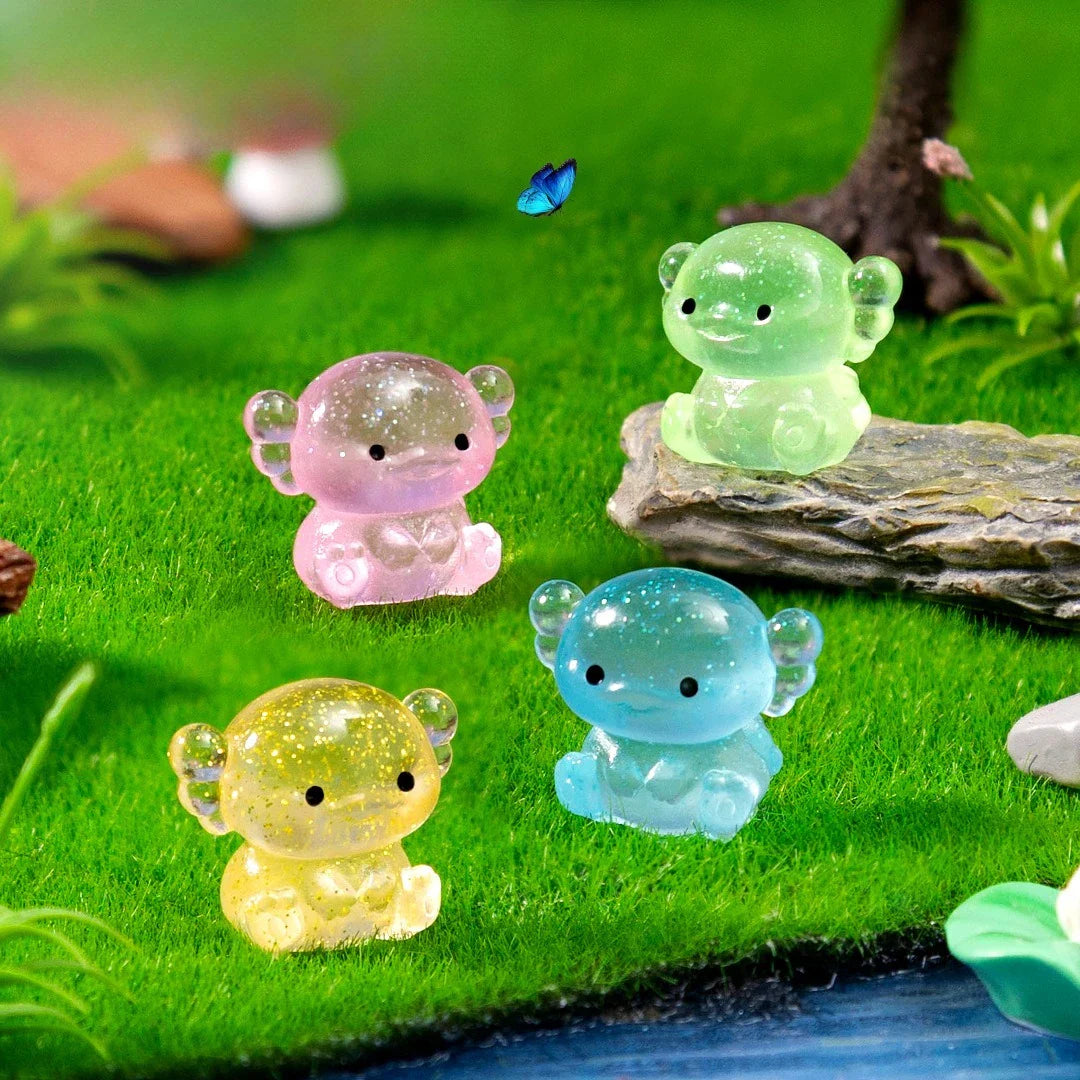 10-100 Flash Fat  Axolotl Miniatures Ambystoma Mexicanum Glow At Night Moss Microlandscape Decoration Cute Animals Fish Tank DIY