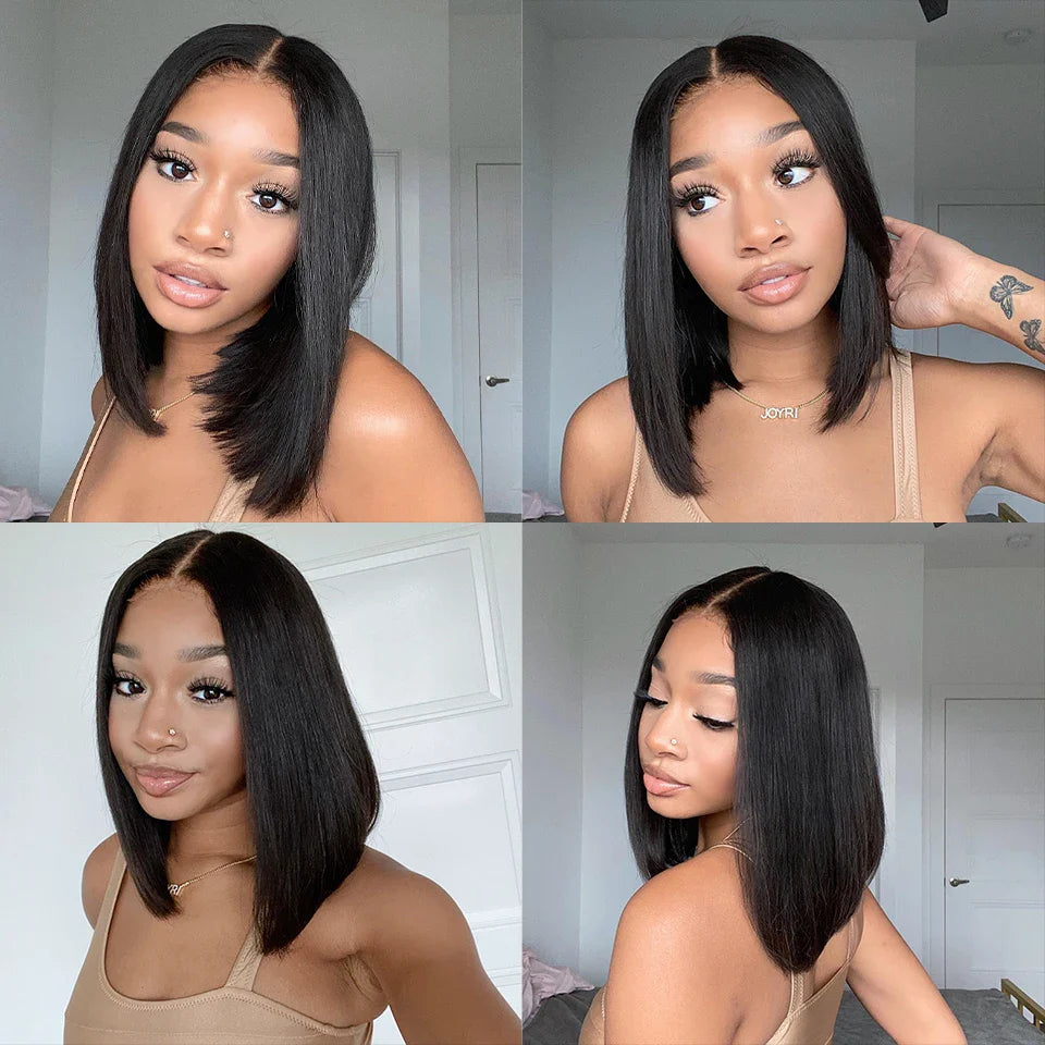 Brazilian Straight Bob Wig | Glueless Lace Front Wig | 180% Density | 4-16 Inches