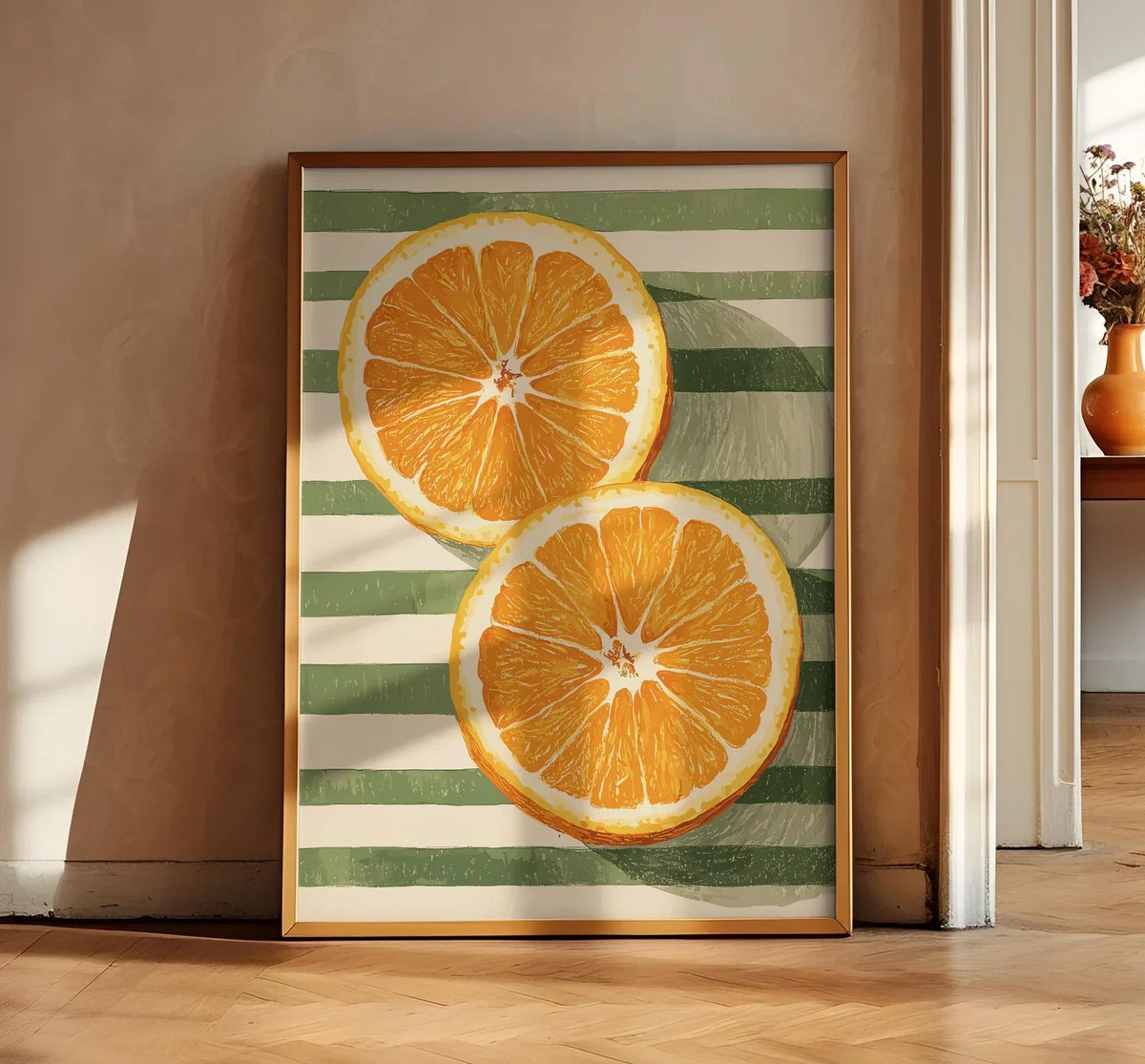 Orange Wall Decor, Orange Fruit Poster, Farmhouse Kitchen Art Painting, Kitchen Prints, Trendy Food Art, Retro Kitchen Art, Frui