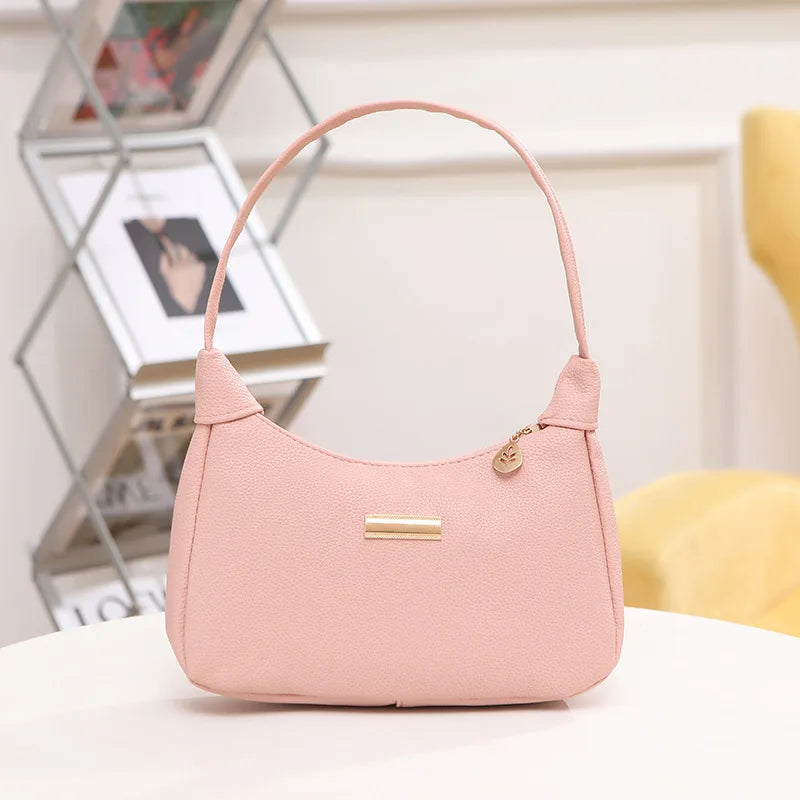 Women's Retro Solid Color PU Leather Handbag | Fashion Shoulder Underarm Casual Hobo Bag for Ladies