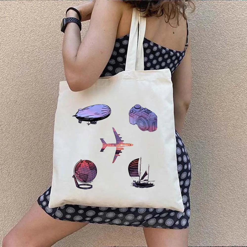Woman's Large Capacity Canvas Tote Bag | Stylish Travel & Shopping Shoulder Handbag (Work, Gym, Grocery, Eco-Friendly)