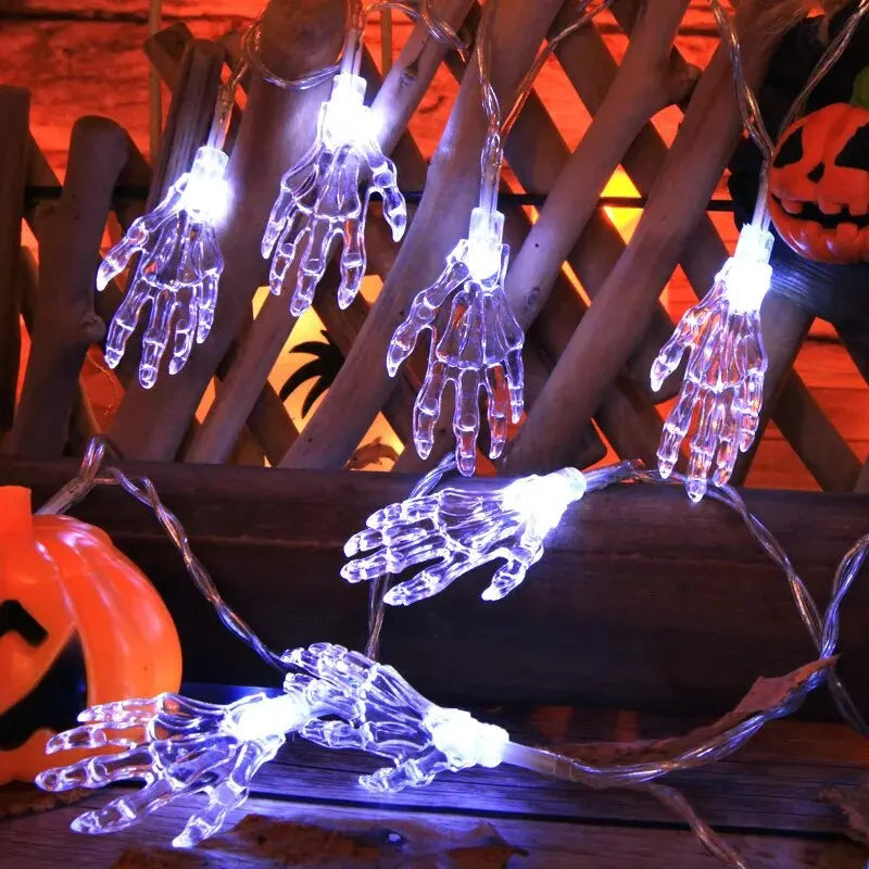 1PC Halloween LED Ghost Claw String Lights Horror Decoration Lamp Battery Powered Hanging Lights For Festive,Party&Haunted House