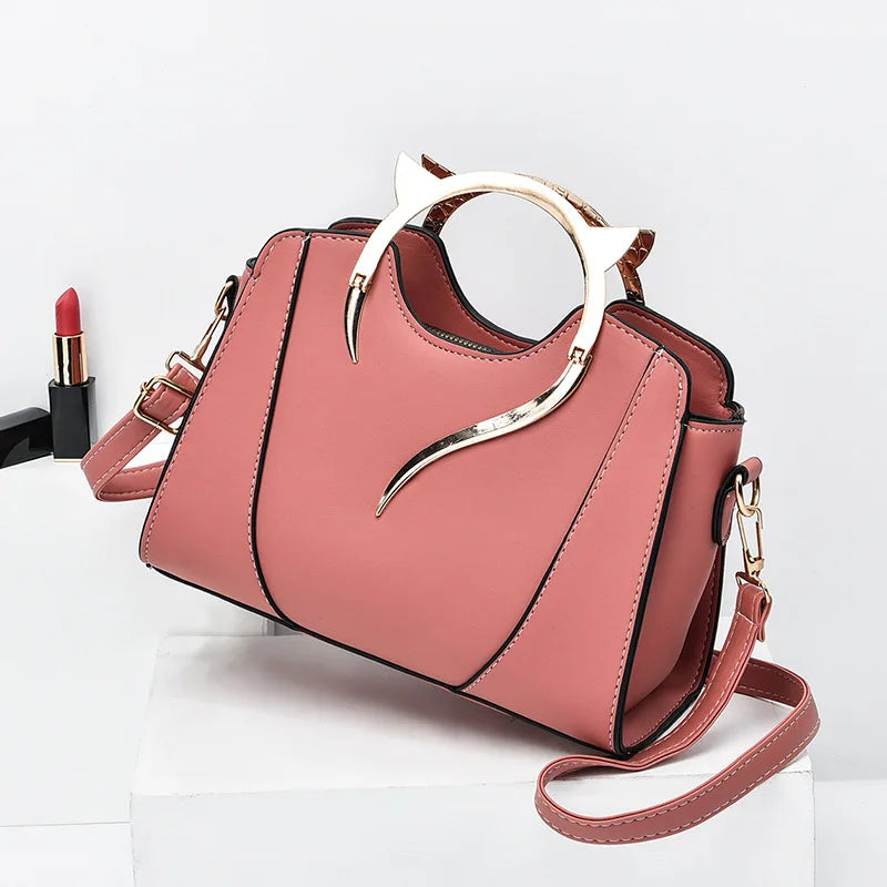 Fashion Leather Shoulder Bag & Chain Purse for Women | Small Crossbody & Trendy Underarm Bag (Square Satchel Handbag)