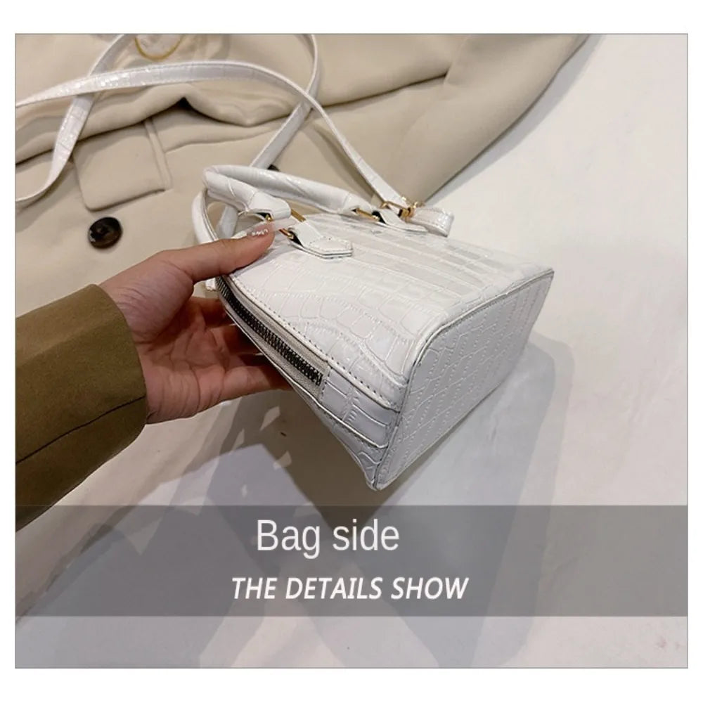 Retro Fashion PU Leather Shoulder Bag | New Women's Waterproof Crocodile Pattern Versatile Crossbody Bag