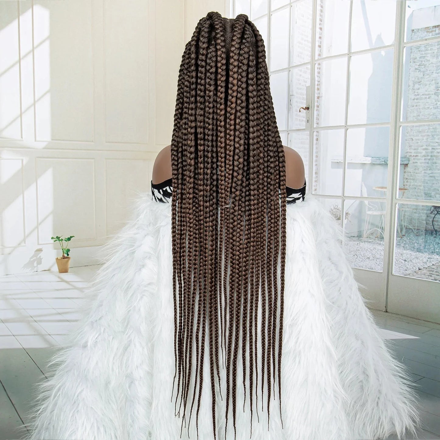 Jumbo Cornrow & Knotless Box Braids Wig | Full Lace | Baby Hair | Black Women