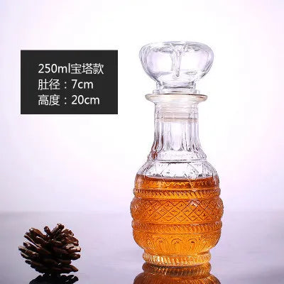 Novelty Design Multi Styles Barware Wine Glass Bottle 250-1000ml Lead-free Glass Whiskey Decanters for Liquor Scotch Bourbon