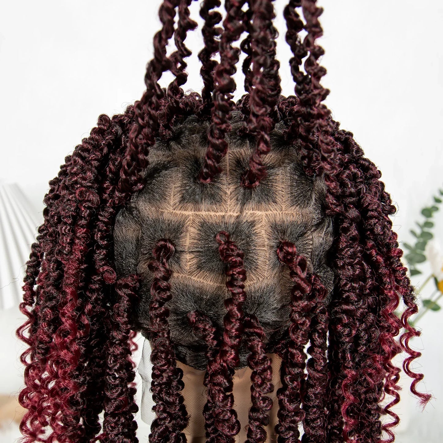 Short Length Box Braided Wig Full Lace Braided Wig Curly Hair With Baby Hair Braiding Wig Twisted Dreadlocks Wig For Women