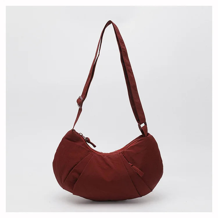 New Large-Capacity Crescent Bag for Women | Trendy Casual Nylon Shoulder & Crossbody Bag (Simple Croissant Style, Commuting)