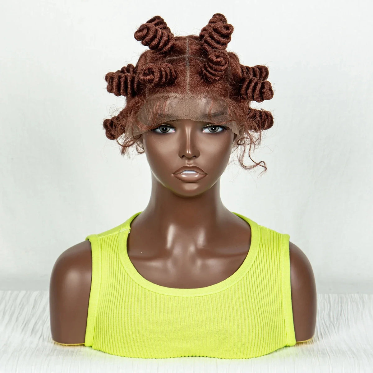 Handmade Knotless Bantu Braids Wig | Full Lace | Colored Braiding Hair