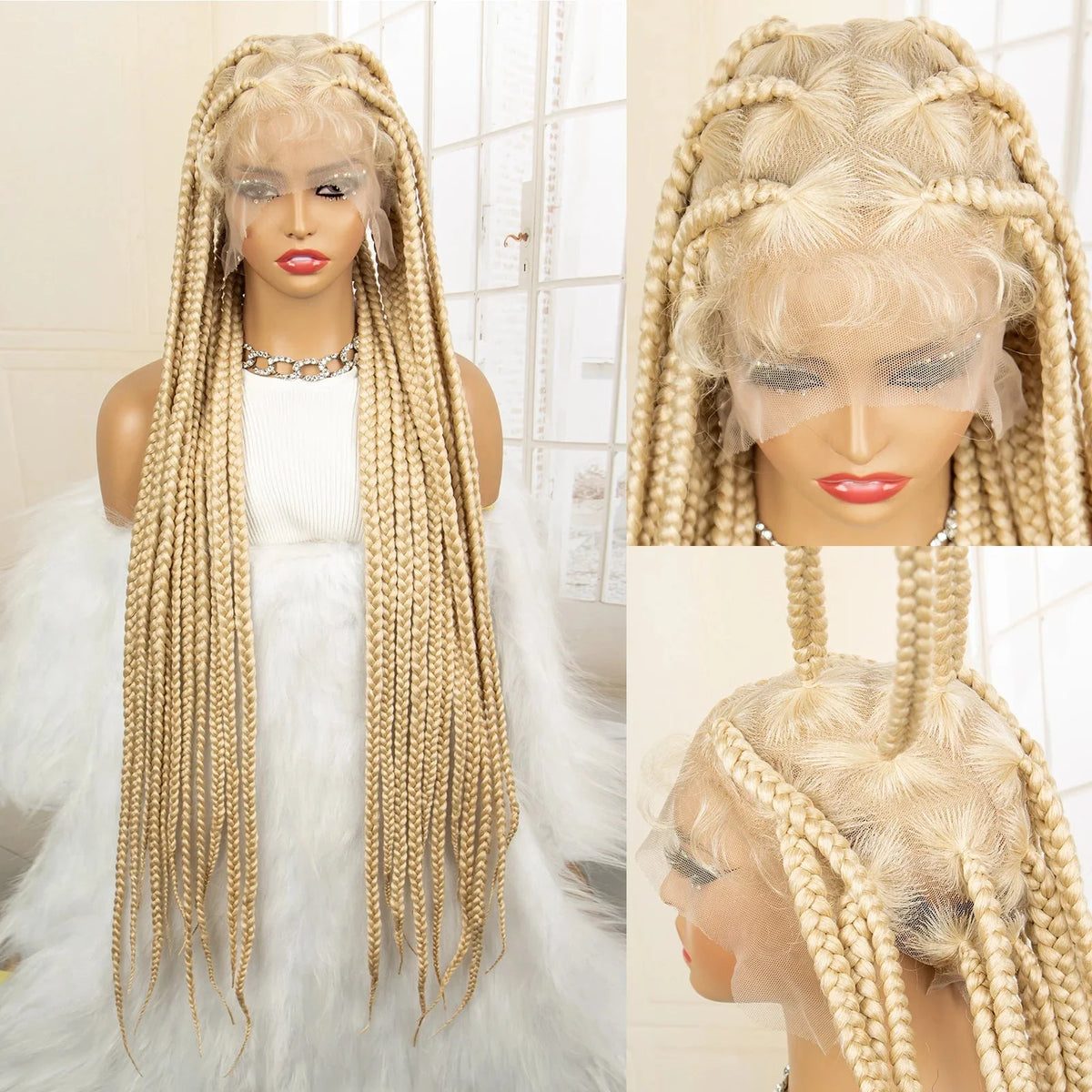 Jumbo Cornrow & Knotless Box Braids Wig | Full Lace | Baby Hair | Black Women