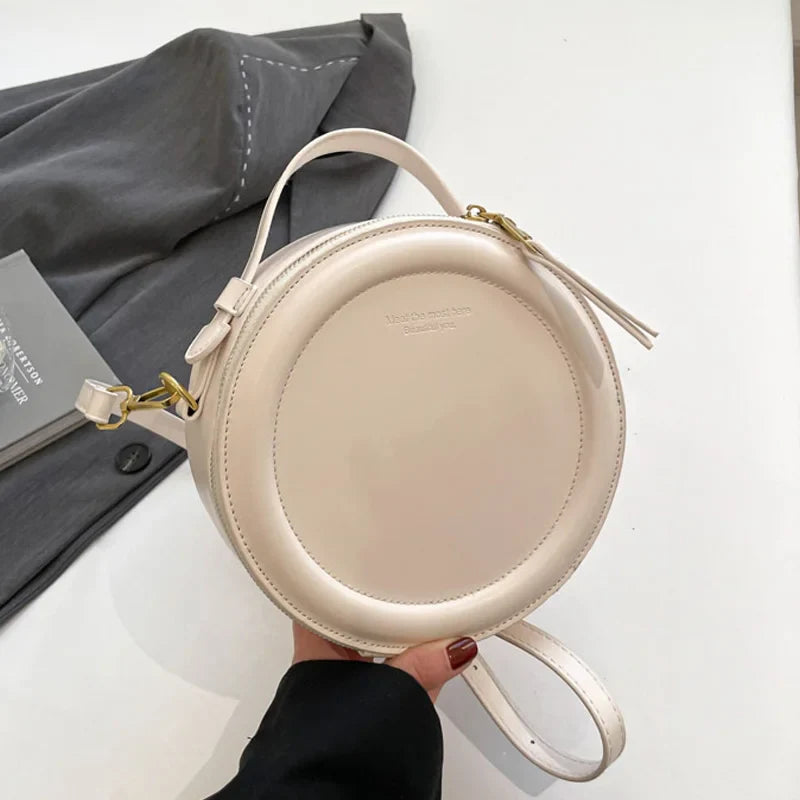 Round Crossbody Bags for Women | High Quality PU Leather Designer Shoulder Bag & Female Clutch Purse (Solid, Soft)