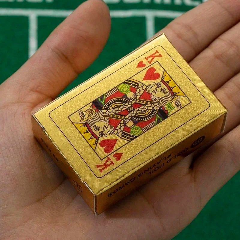 1 Piece  Mini Golden Playing Cards Waterproof Plastic Poker Cards Easy  Carry Travel Game