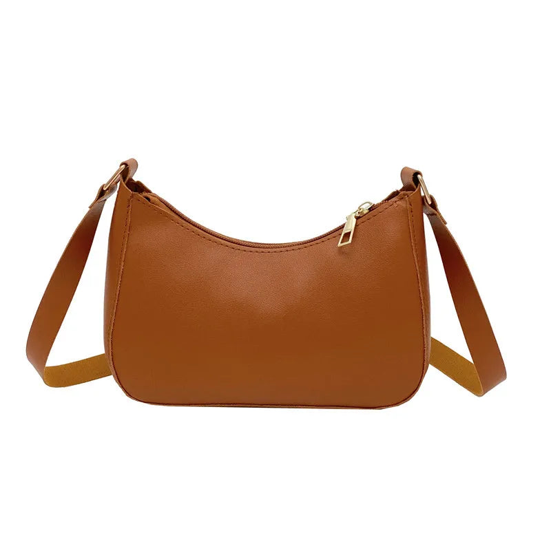 Retro Forearm Bag for Women | PU Leather Bow Handbag & Baguette Shoulder Bag (Western Style Underarm Bag, Casual Tote)