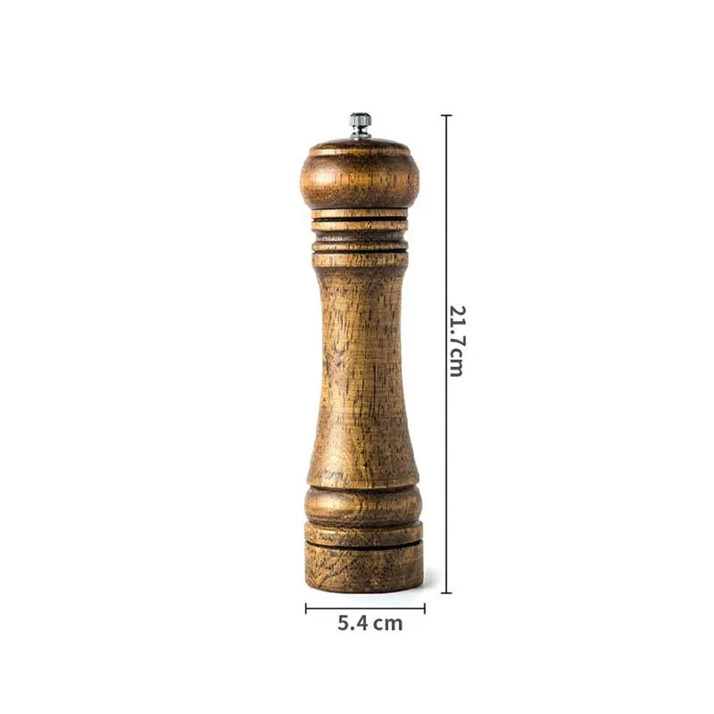 Classical Oak Wood Pepper Spice Mill Grinder Set Handheld Seasoning Adjustable Mills Grinder Ceramic Grinding Core Tools Set