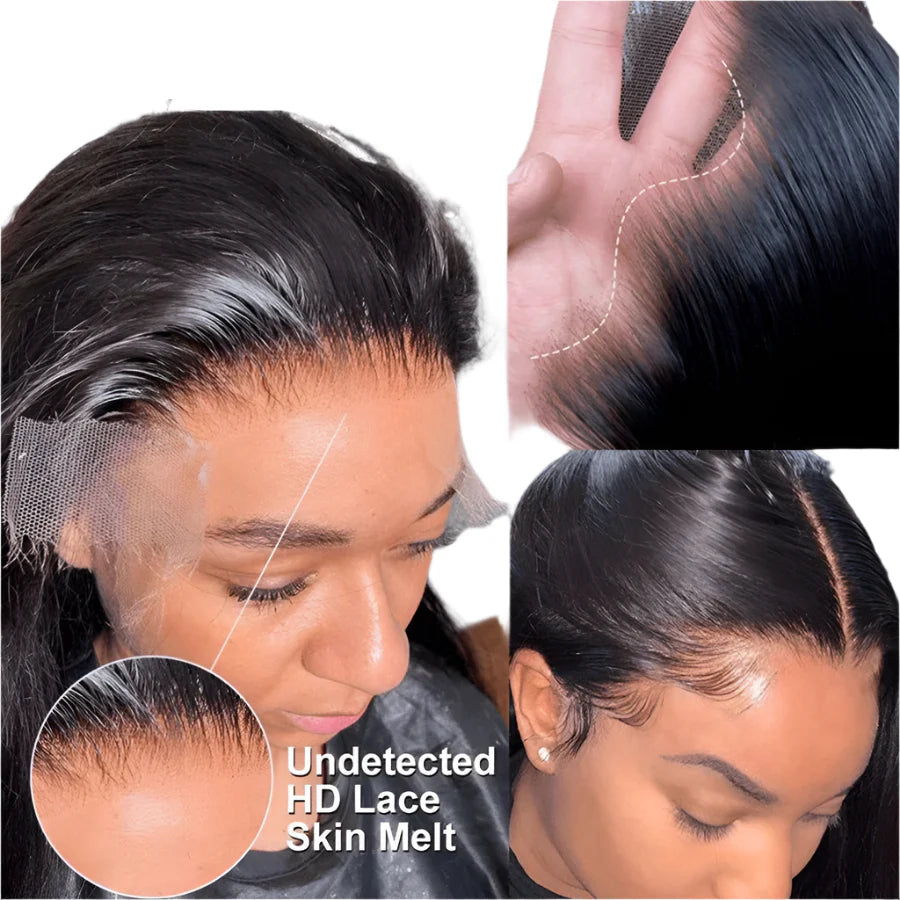 Wear & Go HD Transparent Lace Wig | 13x4 Lace Front & 5x5 Lace Closure | Glueless Straight Remy Human Hair