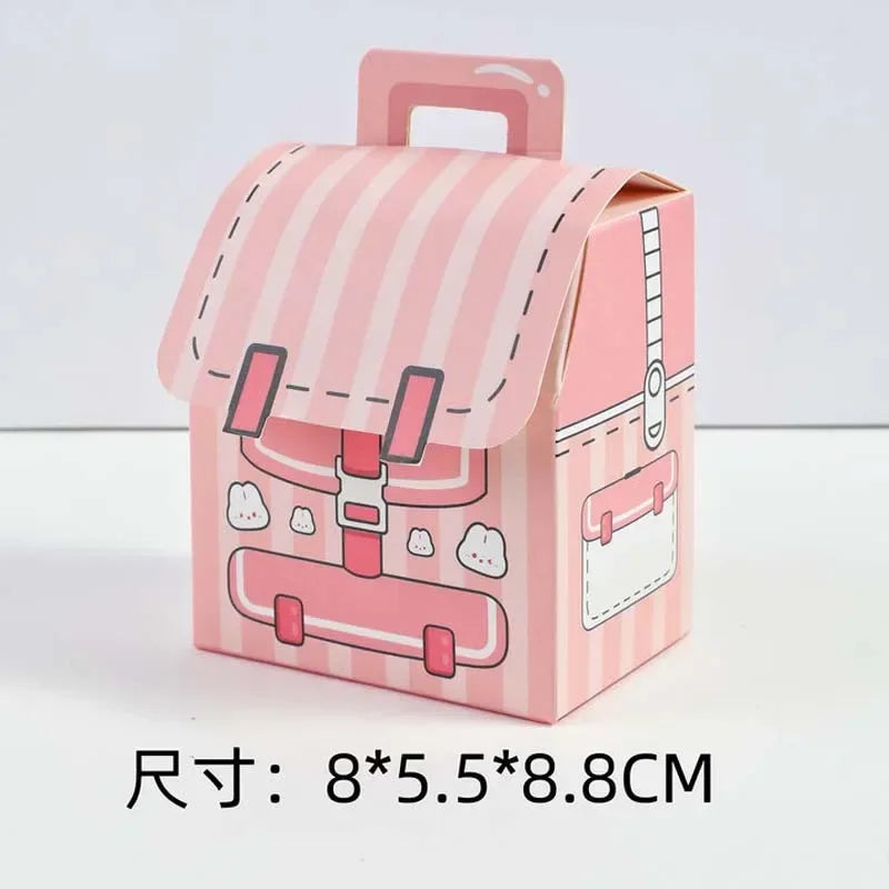 5PCS Creative Gifts Packaging Bags Cartoon School Bag Shape Candy Snack Self-lock Bags for Kids Birthday Party Decors Gifts